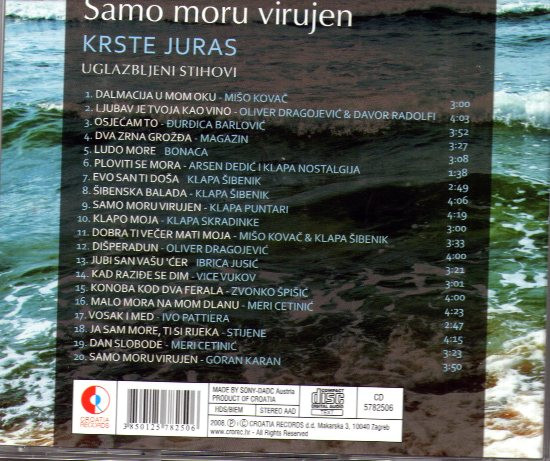 Krste Juras* - Samo Moru Virujen, Uglazbljeni Stihovi (CD, Comp)