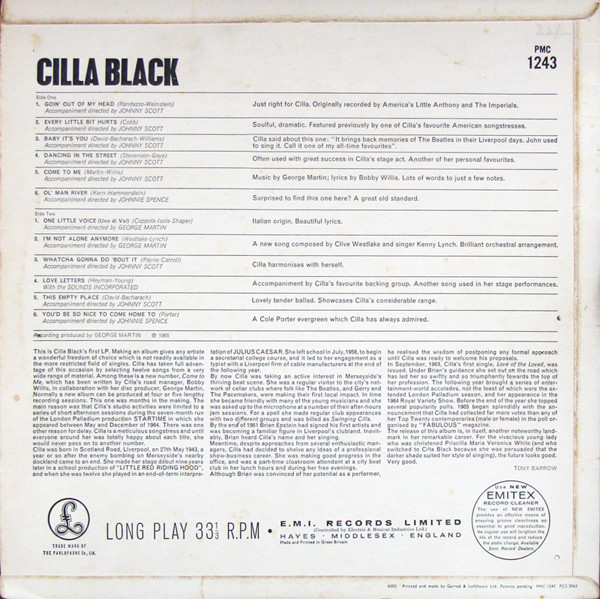 Cilla Black - Cilla (LP, Album, Mono)
