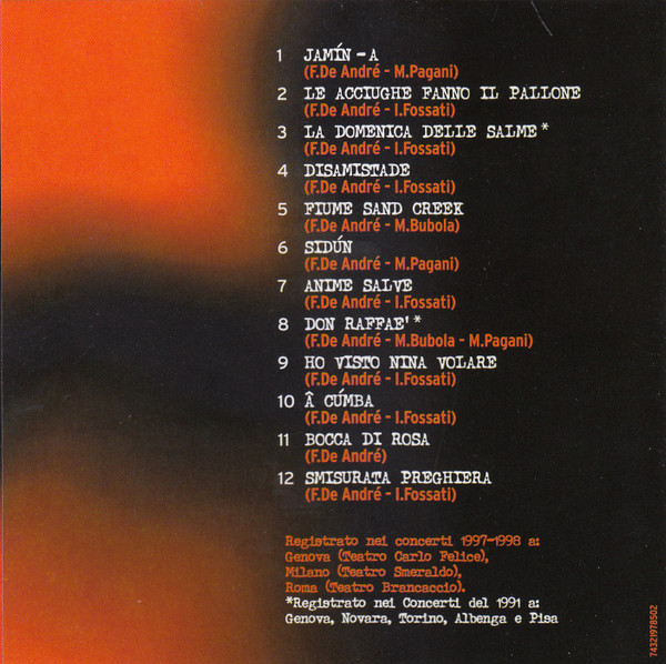 Fabrizio De André - In Concerto Volume II (CD, Album)