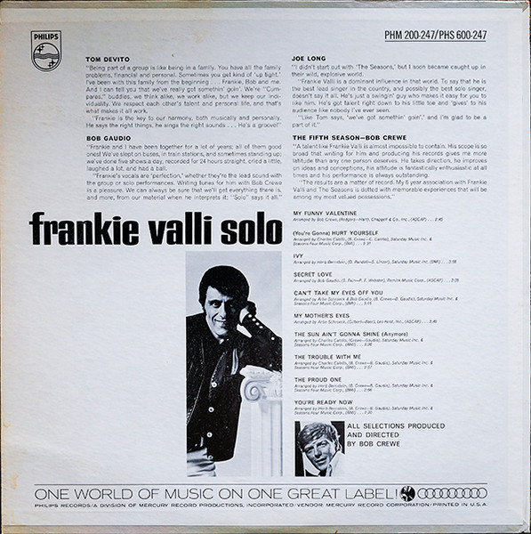 Frankie Valli - Solo (LP, Album, Mer)