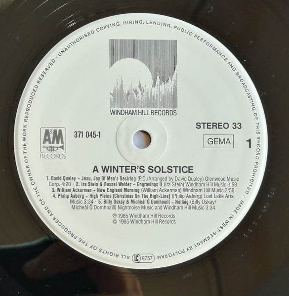 Windham Hill Artists - A Winter's Solstice (LP, Comp)