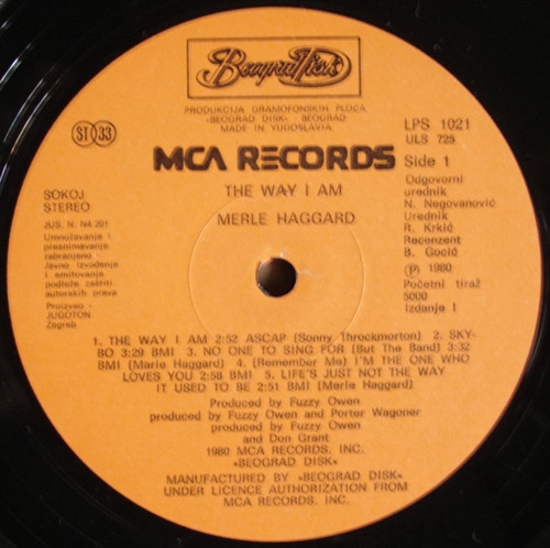 Merle Haggard - The Way I Am (LP, Album)