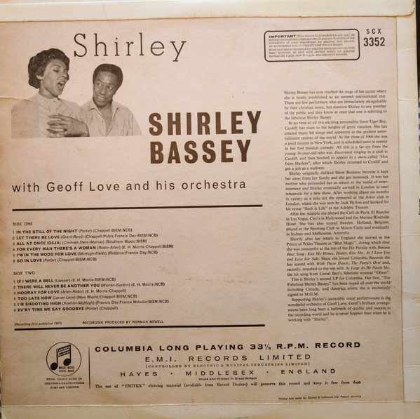 Shirley Bassey - Shirley (LP, Album)