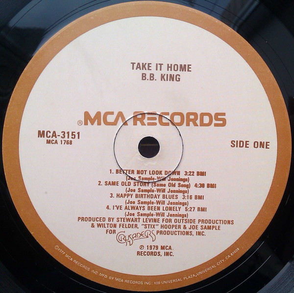 B.B. King - Take It Home (LP, Album, Glo)