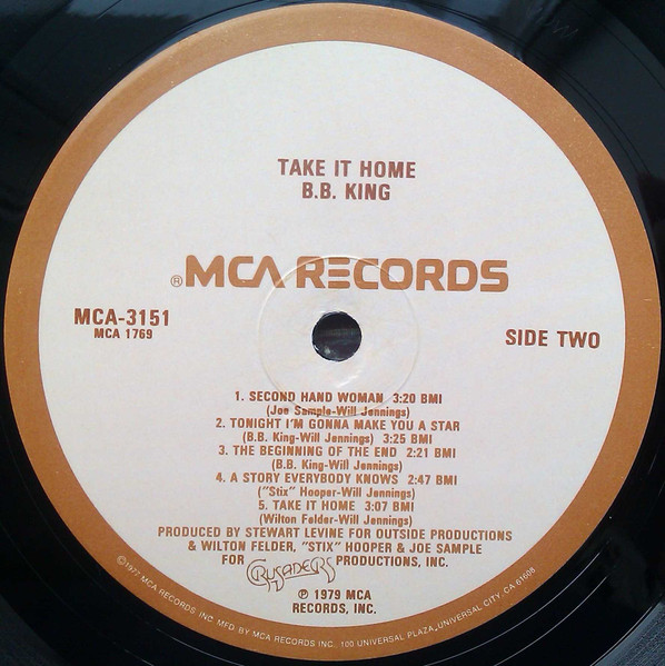 B.B. King - Take It Home (LP, Album, Glo)