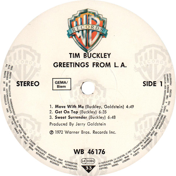 Tim Buckley - Greetings from L.A. (LP, Album, RE, RP)