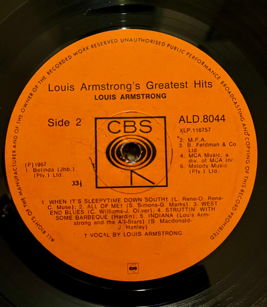 Louis Armstrong - Louis Armstrong's Greatest Hits (LP, Comp)