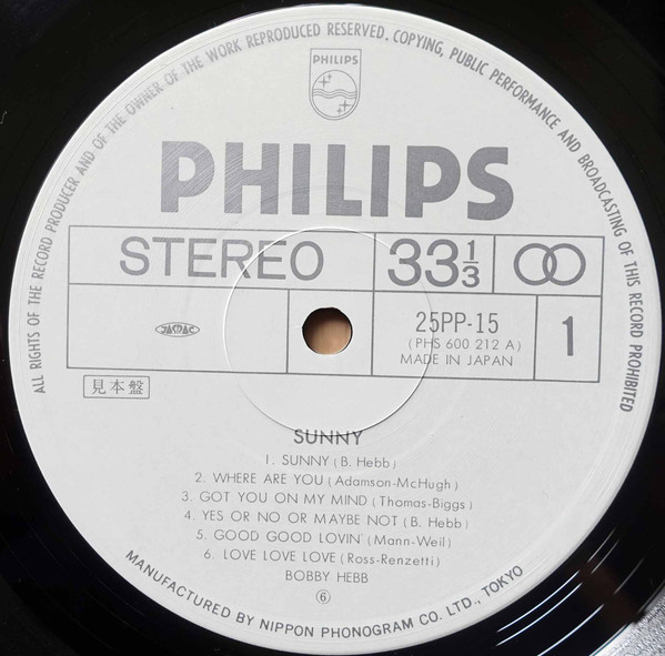 Bobby Hebb - Sunny By Bobby Hebb (LP, Album, Promo, RE)