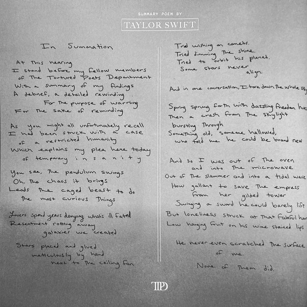 Taylor Swift - The Tortured Poets Department (2xLP, Album, Whi)