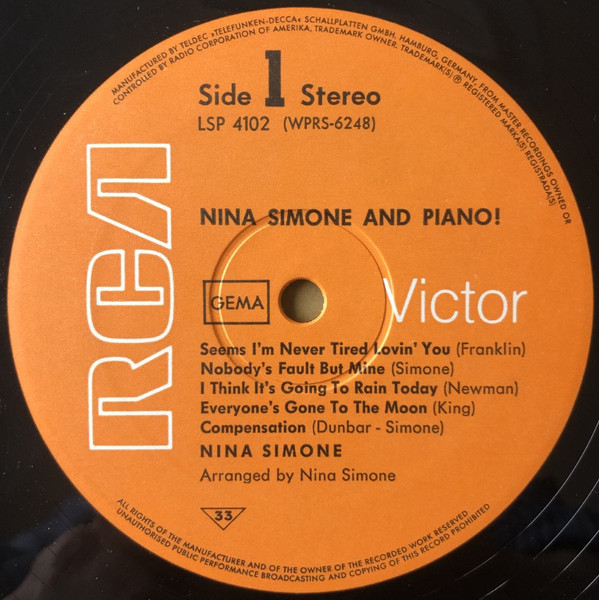 Nina Simone - Nina Simone And Piano! (LP, Album)