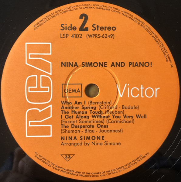 Nina Simone - Nina Simone And Piano! (LP, Album)
