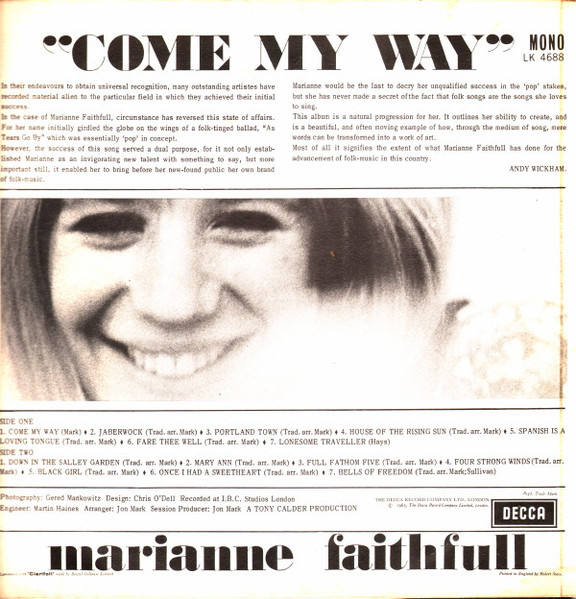 Marianne Faithfull - Come My Way (LP, Album, Mono)
