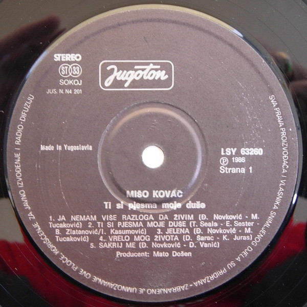 Mišo Kovač - Ti Si Pjesma Moje Duše (LP, Album, RP)