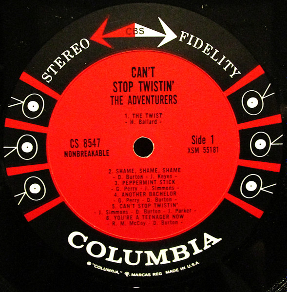 The Adventurers - Can't Stop Twistin' (LP, Album)