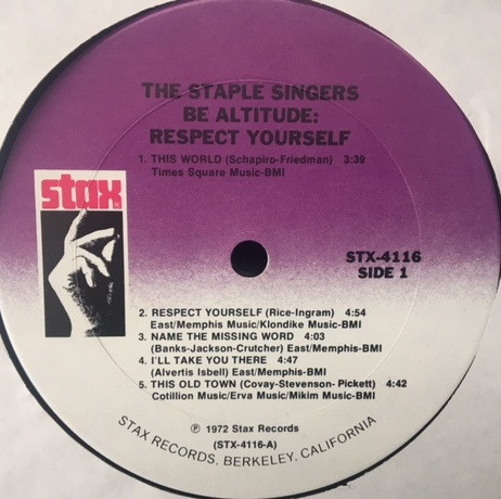 The Staple Singers - Be Altitude:  Respect Yourself (LP, Album, RE, RP)
