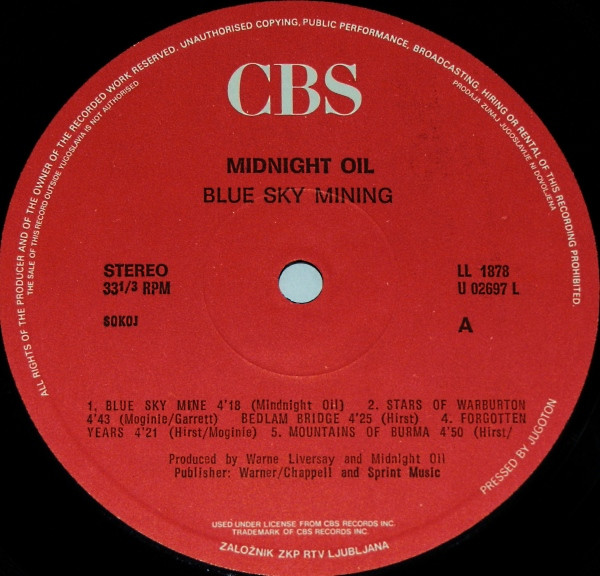 Midnight Oil - Blue Sky Mining (LP, Album)