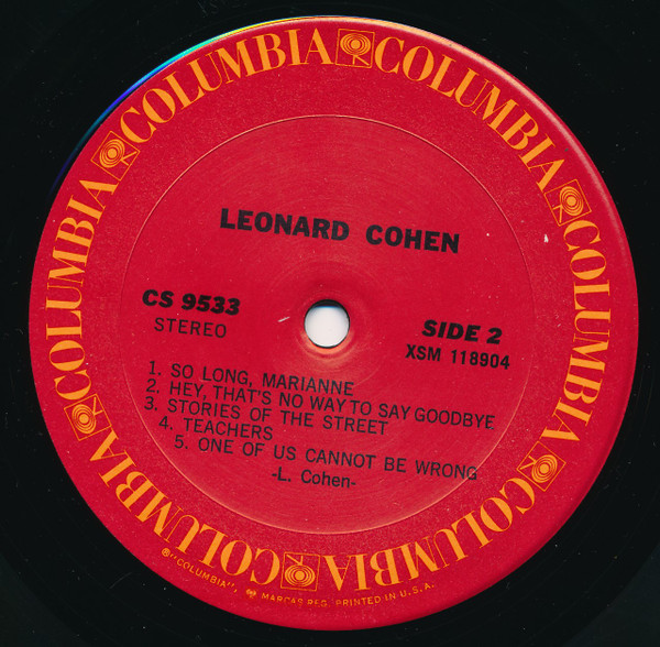 Leonard Cohen - Songs Of Leonard Cohen (LP, Album, RE, Pit)