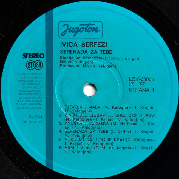 Ivica Šerfezi - Serenada Za Tebe (LP, Album, Gat)