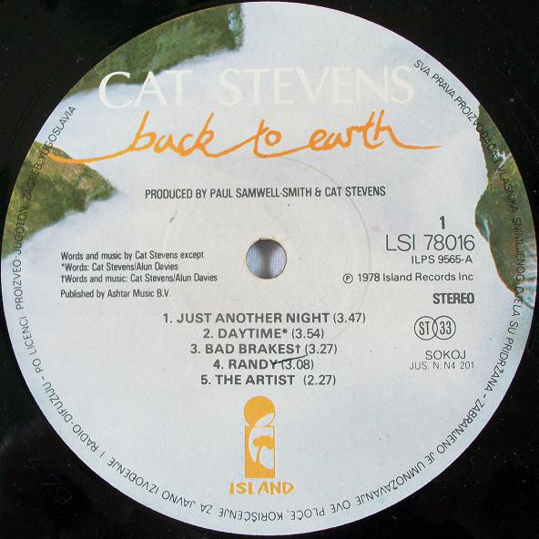 Cat Stevens - Back To Earth (LP, Album)