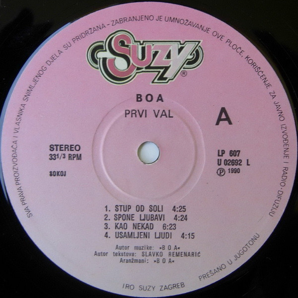 Boa (2) - Prvi Val (LP, Album, RP)