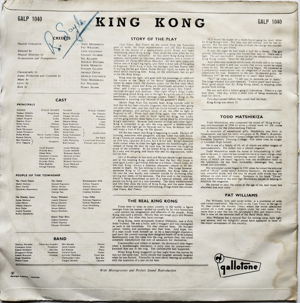 The King Kong Cast - King Kong - All African Jazz Opera (LP, Album, Mono, Bur)