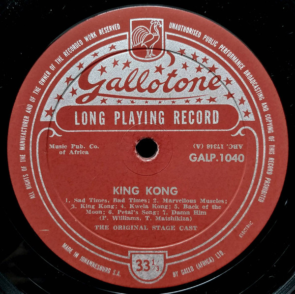 The King Kong Cast - King Kong - All African Jazz Opera (LP, Album, Mono, Bur)