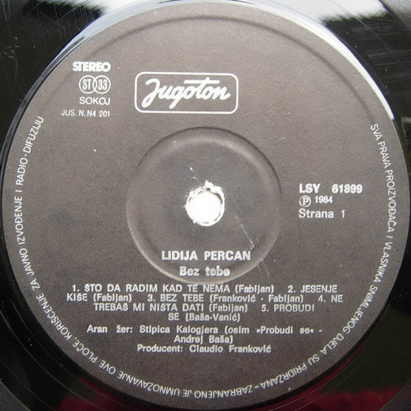 Lidija Percan - Bez Tebe (LP, Album)