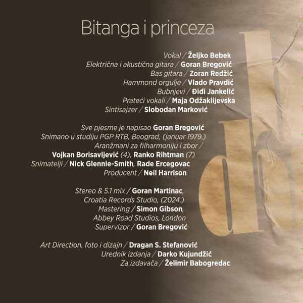 Bijelo Dugme - Bitanga I Princeza (SACD, Hybrid, Multichannel, Album, RE, RM)