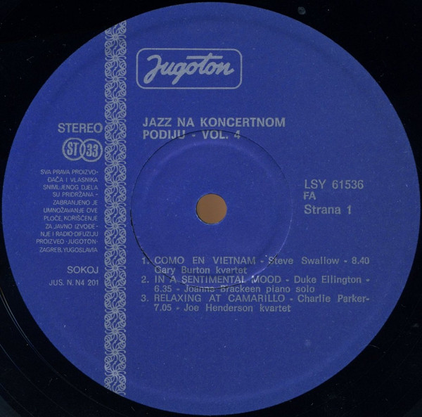 Various - Jazz Na Koncertnom Podiju Vol. 4 (LP)