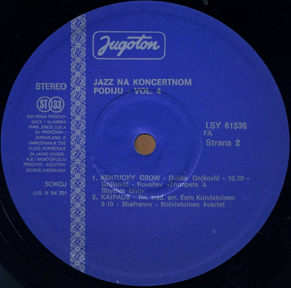 Various - Jazz Na Koncertnom Podiju Vol. 4 (LP)