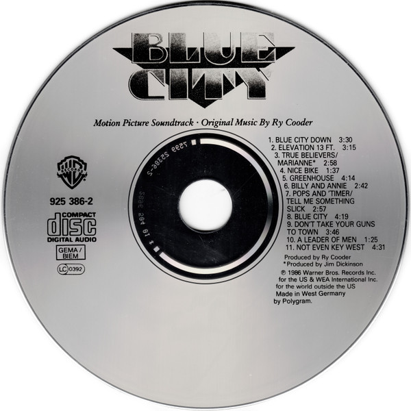 Ry Cooder - Blue City (Motion Picture Soundtrack) (CD, Album)