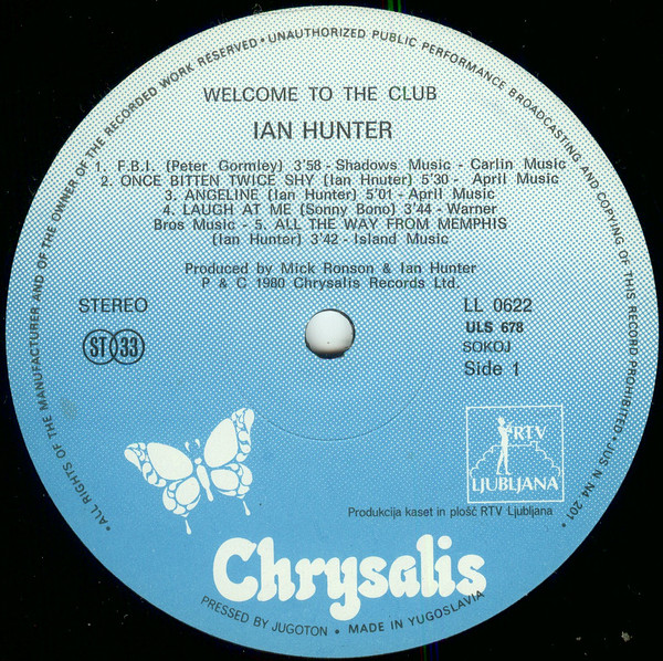 Ian Hunter - Welcome To The Club - Live (2xLP, Album)