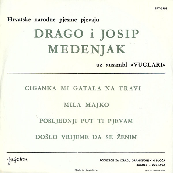 Drago Medenjak I Josip Medenjak Uz Ansambl 