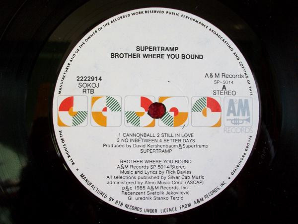 Supertramp - Brother Where You Bound (LP, Album)