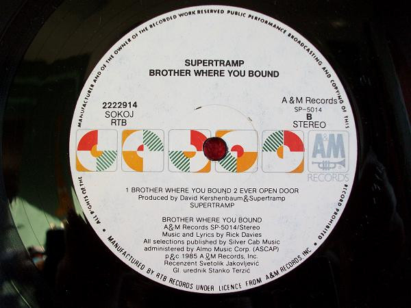 Supertramp - Brother Where You Bound (LP, Album)