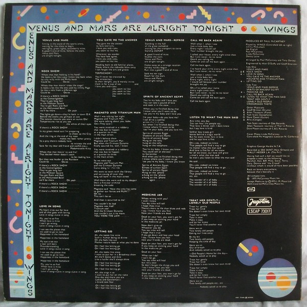 Wings (2) - Venus And Mars (LP, Album)