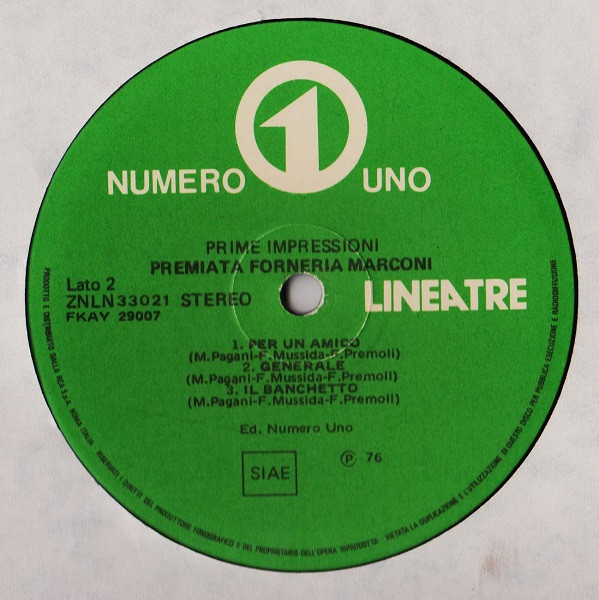 Premiata Forneria Marconi - Prime Impressioni (LP, Comp)