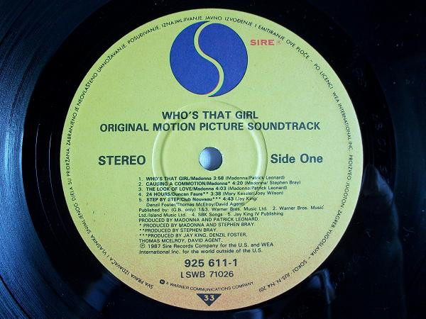 Madonna - Who's That Girl (Original Motion Picture Soundtrack) (LP, Album)