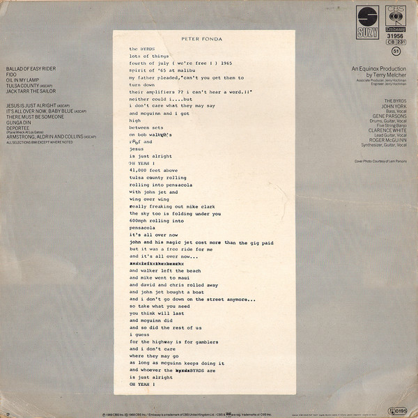 The Byrds - Ballad Of Easy Rider (LP, Album, RE)