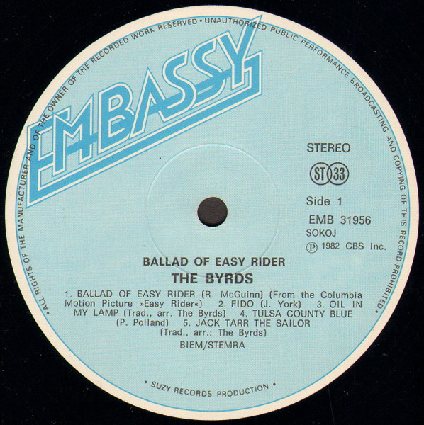 The Byrds - Ballad Of Easy Rider (LP, Album, RE)