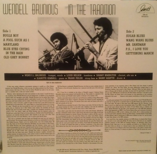 Wendell Brunious - In The Tradition (LP)