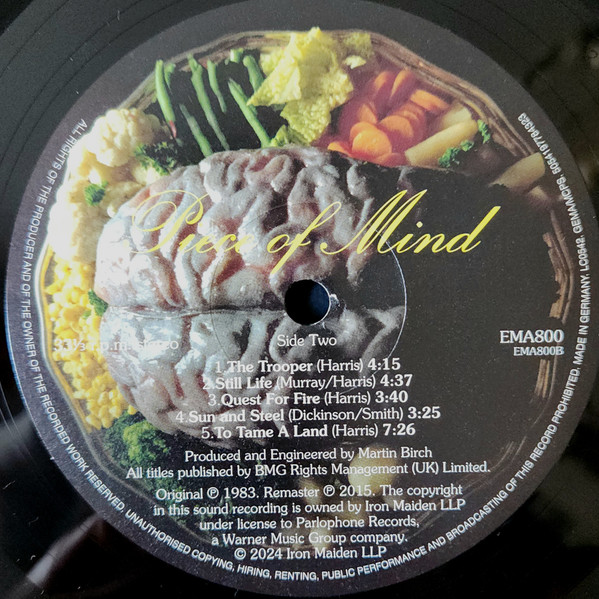 Iron Maiden - Piece Of Mind (LP, Album, RE, RM)