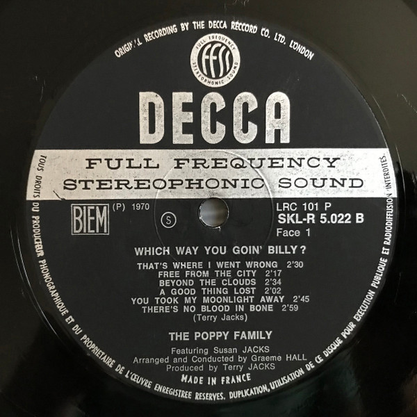 The Poppy Family Featuring Susan Jacks - Which Way You Goin' Billy? (LP, Album)