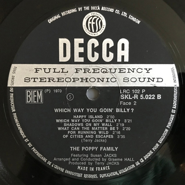 The Poppy Family Featuring Susan Jacks - Which Way You Goin' Billy? (LP, Album)