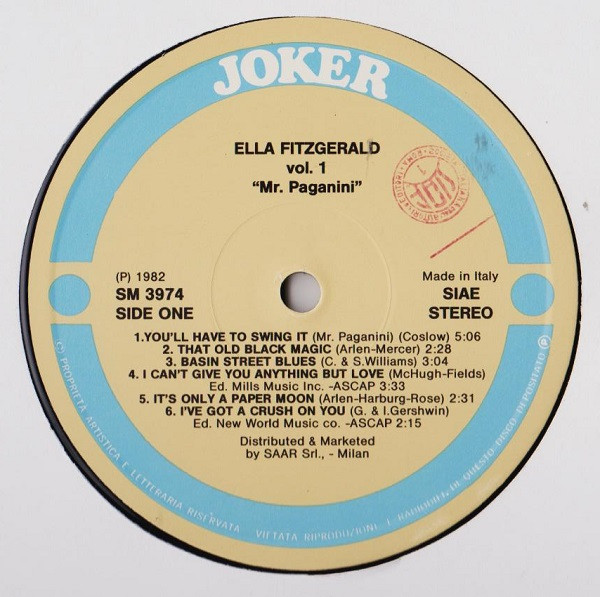 Ella Fitzgerald - Vol/1: Mr. Paganini  (LP, Comp)
