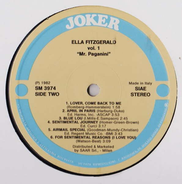 Ella Fitzgerald - Vol/1: Mr. Paganini  (LP, Comp)