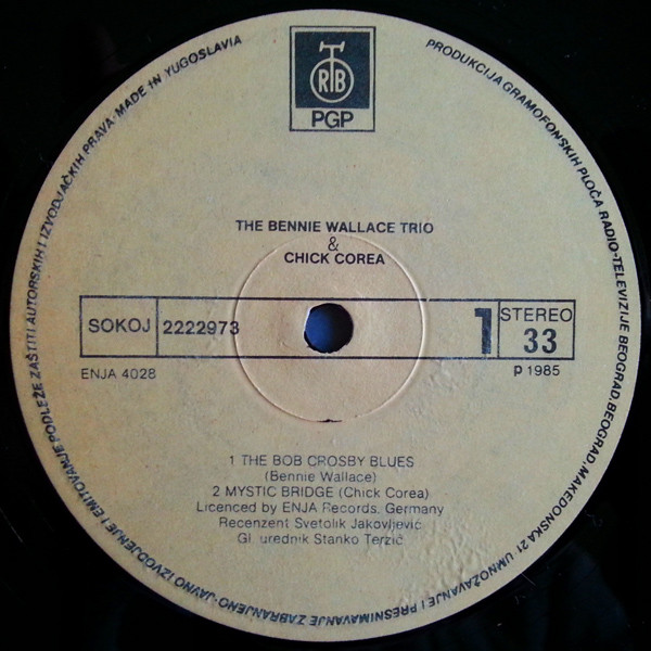 The Bennie Wallace Trio* & Chick Corea - The Bennie Wallace Trio & Chick Corea (LP, Album, RE)