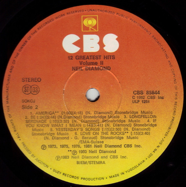 Neil Diamond - 12 Greatest Hits Vol. II (LP, Comp)