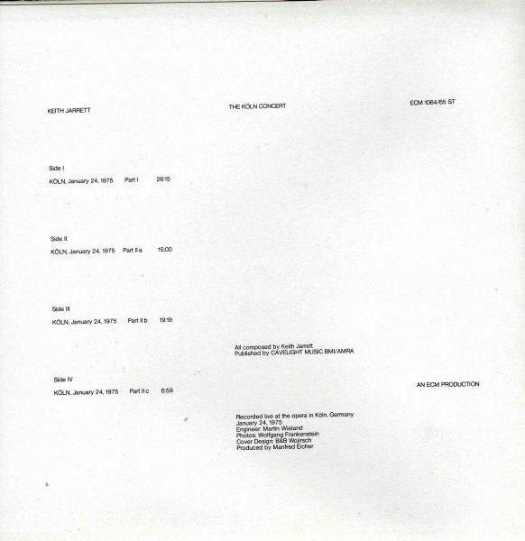 Keith Jarrett - The Köln Concert (2xLP, Album)