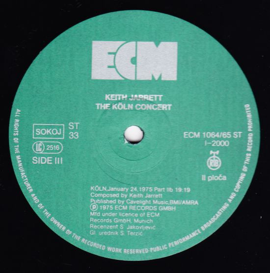 Keith Jarrett - The Köln Concert (2xLP, Album)